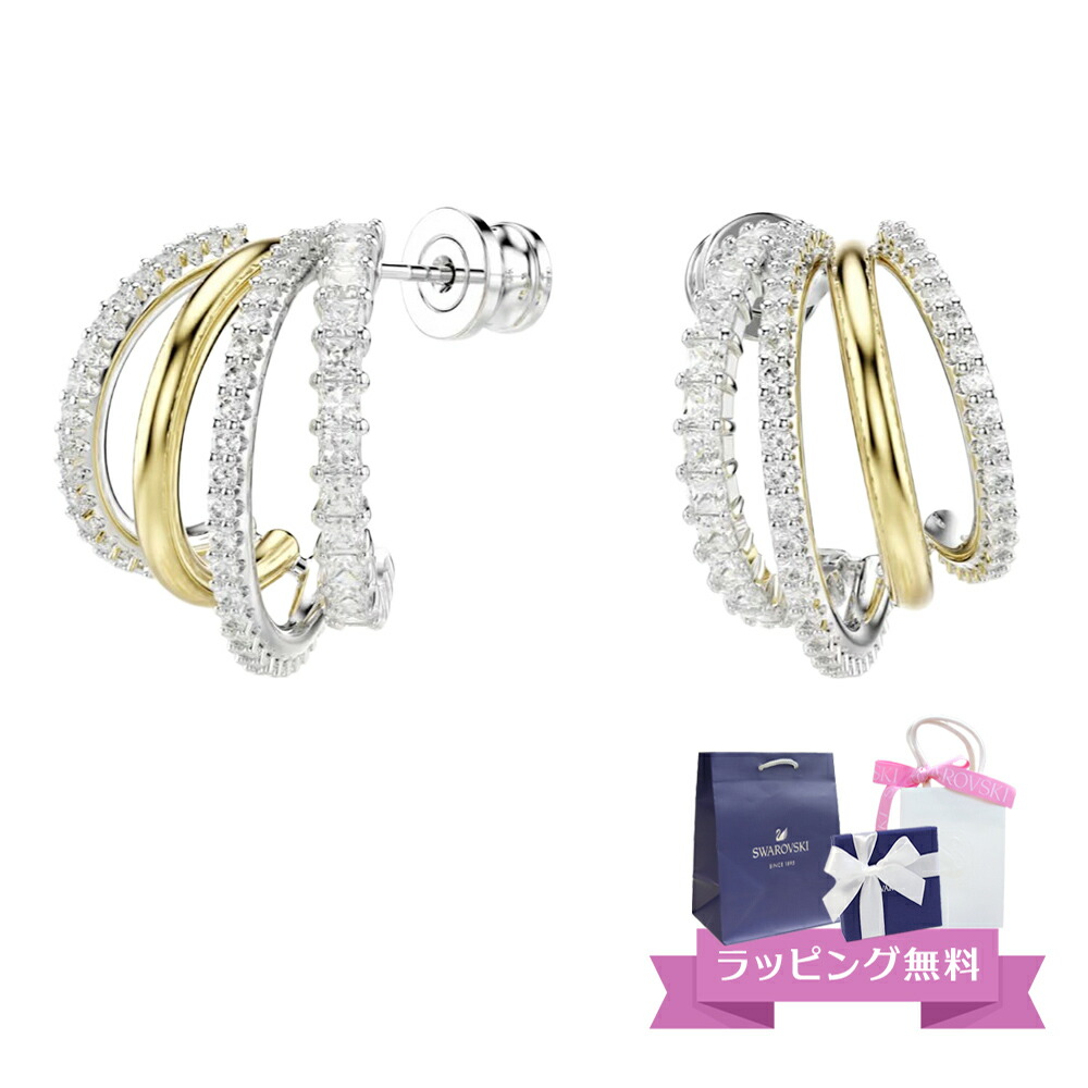 Swarovski Hyperbola フープピアス Hyperbola フープピアス, ミックスカット, ミニ, ホワイト
