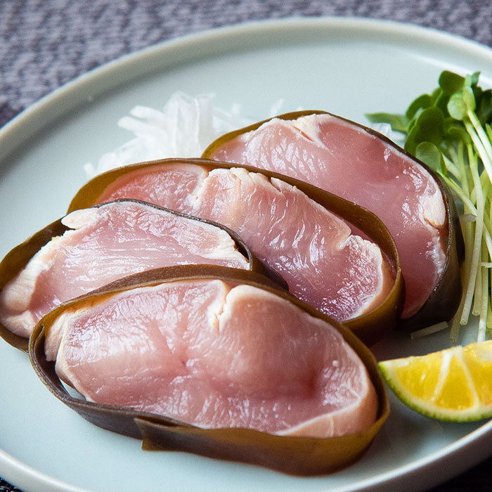 富山名物 鶏の昆布〆 送料無料 グランマルシェタケダ 約1.5kg（300ｇ×5パック） 昆布しめ 昆布締め 鶏肉 ムネ肉 富山県 お取り寄せ