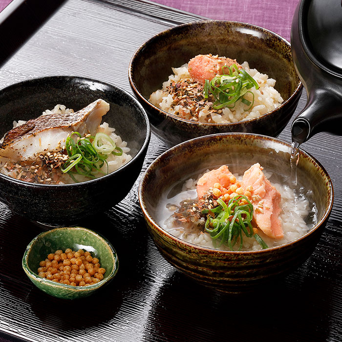 【楽天市場】【なだ万】 一膳だし茶漬けセット お茶漬け 出汁ご飯付き もち麦使用鮭 鯛