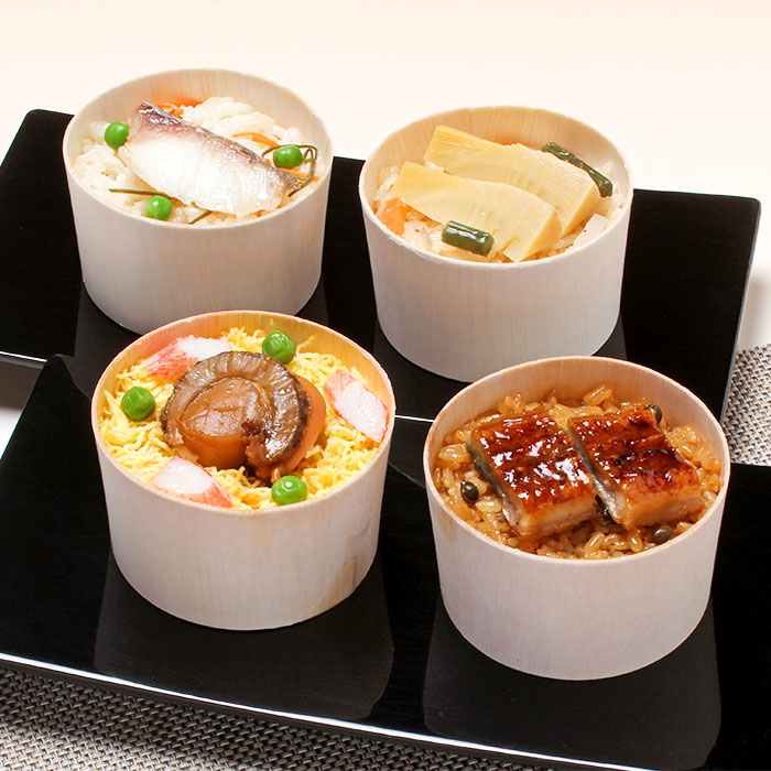 料亭のわっぱ飯【京・料亭わらびの里】 京都 国産 うなぎ 帆立 鯛 筍 4種 詰め合わせ 冷凍 電子レンジ 簡単調理 お取り寄せ ギフト 贈答 御祝