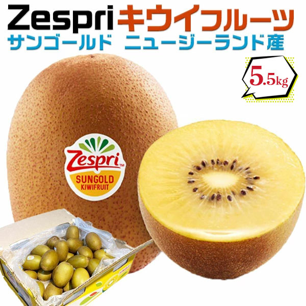 キウイフルーツ ゼスプリ サンゴールド 5.5kg キウィ 大箱　37-59玉入【常温便指定】　Zespri Kiwi Fruit  ニュージーランド産　家庭用ギフト・お中元　母の日・kiwi KIWI・家庭用　送料無料