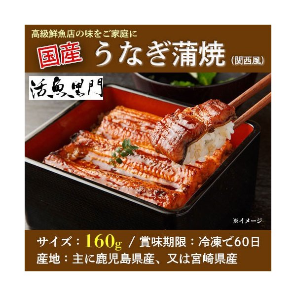 楽天市場 国産 うなぎ蒲焼き 関西風 Lサイズ 九州 鹿児島県産 又は宮崎県産 160g 家庭用 ギフト お中元 賞味期限 冷凍で60日 ギフト広場 楽天市場店