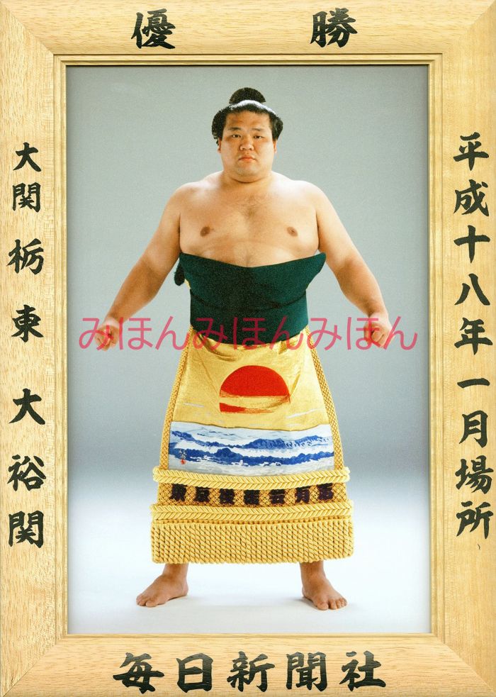 栃東大裕関　優勝ミニ額 大相撲ミニ額 大相撲優勝額　平成１８年１月場所 優勝 大関 栃東大裕関（３回目最後の優勝）優勝記念品 相撲グッズ 力士グッズ 相撲取りグッズ 国技館 限定品 記念品 コレクション 写真 H1801