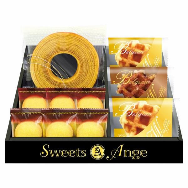  【楽天市場】香典返し 30%OFF スイーツアンジュベルギーワッフルと焼菓子セット SGF-BJ：ギフトジャパン Illustration 