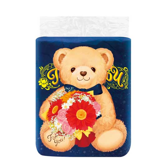 【SALE～11日1:59】 販促品 ちり紙 【24個ユニット】テディベアトイレットロール４渦状文（ダブル） ちり紙 販促品 ちり紙 500円 一般受け 400円台 敬老会 差し上げ物 出来事 大売り出し sale