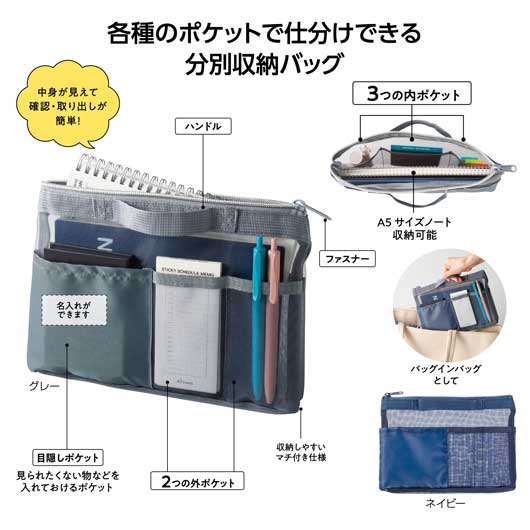 剃り刃が見えるハードメッシュバッグ バッグインバッグ カテゴリー化納める御徒面子 メッシュ衣嚢 納める御徒面子 割り増し金 ノベルティ 販促品 粗品 不死化品