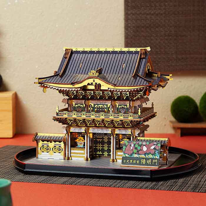 木製立体パズル　日光東照宮「陽明門」カラーVer　ki-gu-mi　名城 　日光市　世界遺産　御鎮座400年　国宝　脳の活性化　認知予防効果　健康　歴史　敬老の日　父の日　母の日　プレゼント パズル　立体パズル