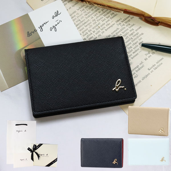 agnès b. アニエスベー　黒×ゴールド　レザー 名刺入れ　牛皮 楽天市場】アニエスベー カードケース 名刺入れ ボヤージュ