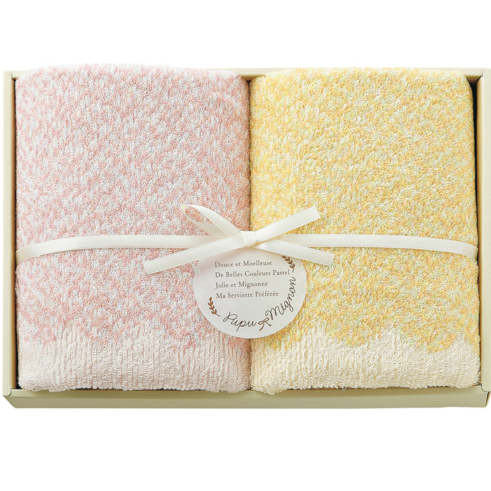 【選べる箱数（1～10箱）】Pupu Mignon二階建てバス西洋手ぬぐい2P＜さくら色＞（PM4350）【貨物輸送込み通貨価値】
