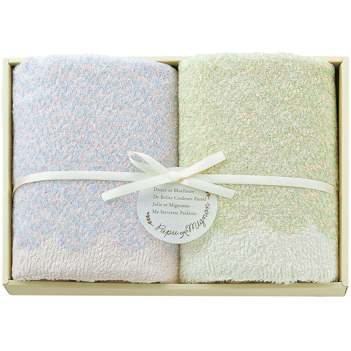 【選べる箱数（1～10箱）】Pupu Mignon二階建てバス西洋手ぬぐい2P＜青碧＞（PM4350）【貨物輸送込み通貨価値】