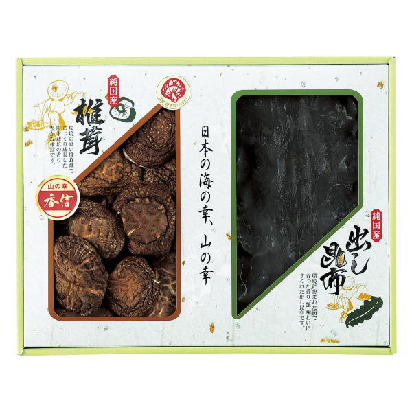 【選べる箱数（1～10箱）】 国内産 原木香信椎茸・昆布詰合せ (TSK-25N4) 【送料込み価格】