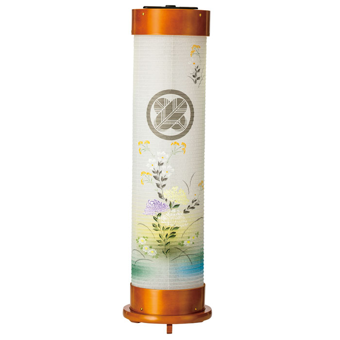 点火装置 ６号 伸縮提燈＜乱菊＞墨付き絵一重張り（和紙）（一個）LED白熱電球(11206）