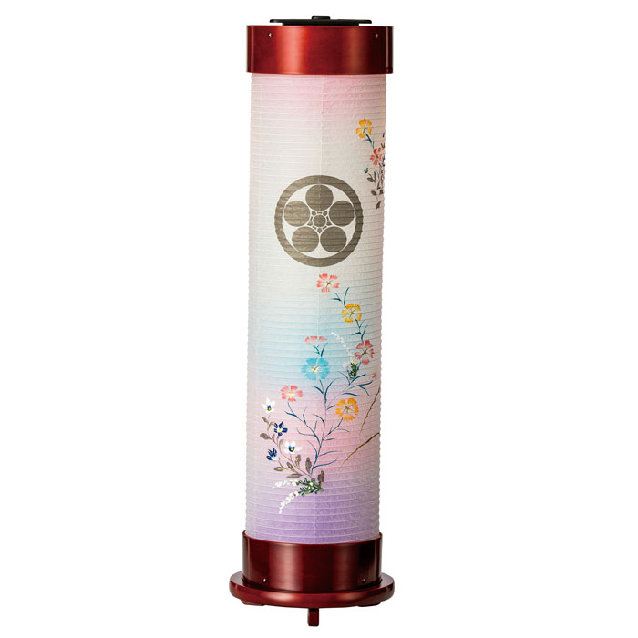 ブドウ酒 ６号 伸縮提燈＜撫子＞墨付き絵一重張り（和紙）（一個）LED白熱電球(12106）