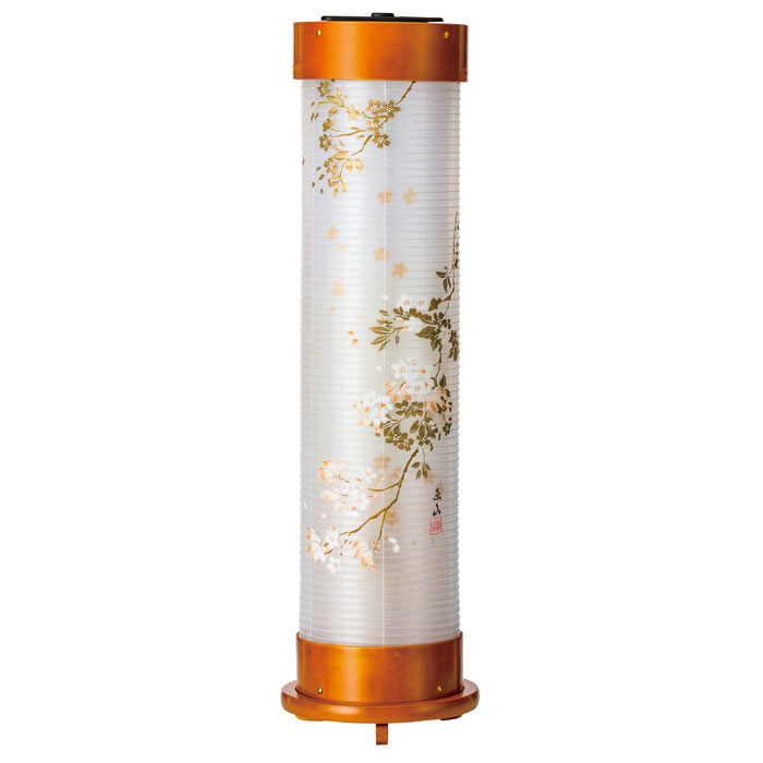 点火装置 ６号 伸縮提燈＜枝に桜＞墨付き絵 二重張（一個）LED白熱電球(12826）