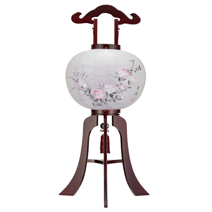【選べるサイズ：10号・11号・12号】桜調　＜紫山茶花＞手描き絵　二重張大内行灯　（一個）（82510・82511・82512）｜ギフトギャラリー石橋 28,600円