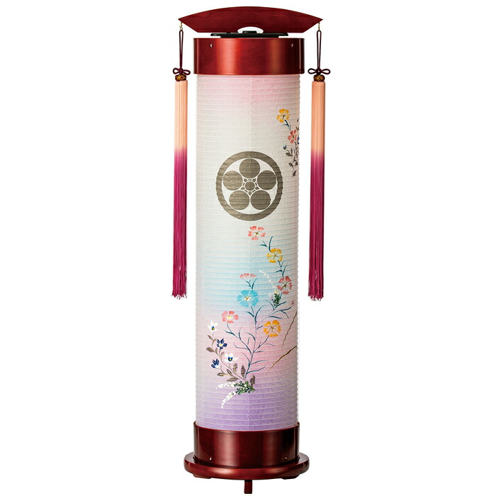 ぶどう酒 ６号 伸縮提燈＜撫子＞墨付き絵一重張り（和紙）（一個）飾りつけ手・房付 LED白熱電球(12106Z）