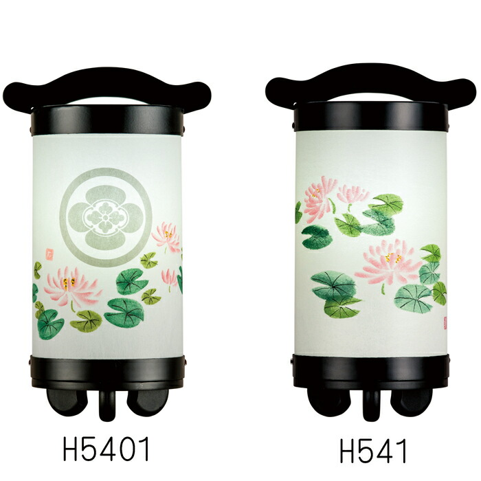 回忌灯 10号 木製【スイレン／すいれん】墨付き絵（H541・H5401）