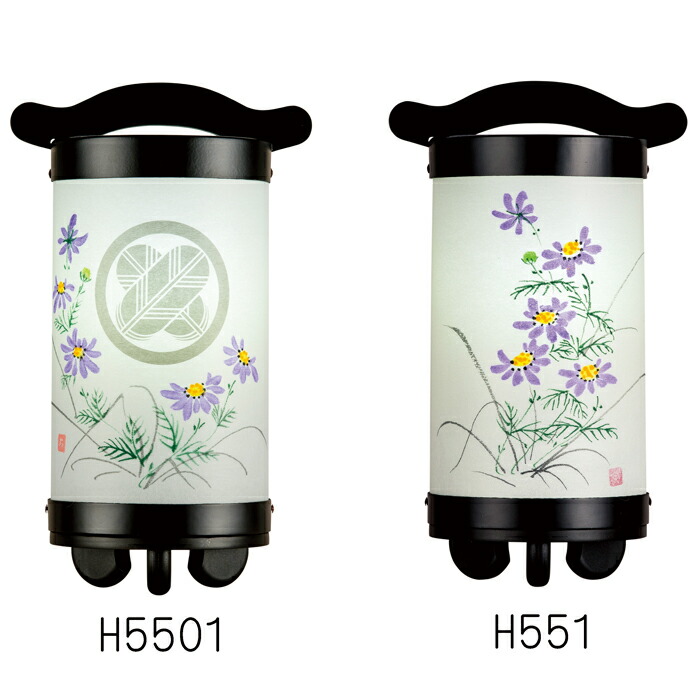 回忌灯 10号 木製【螽斯草／まつむし其れは其れは】墨付き絵（H551・H5501）