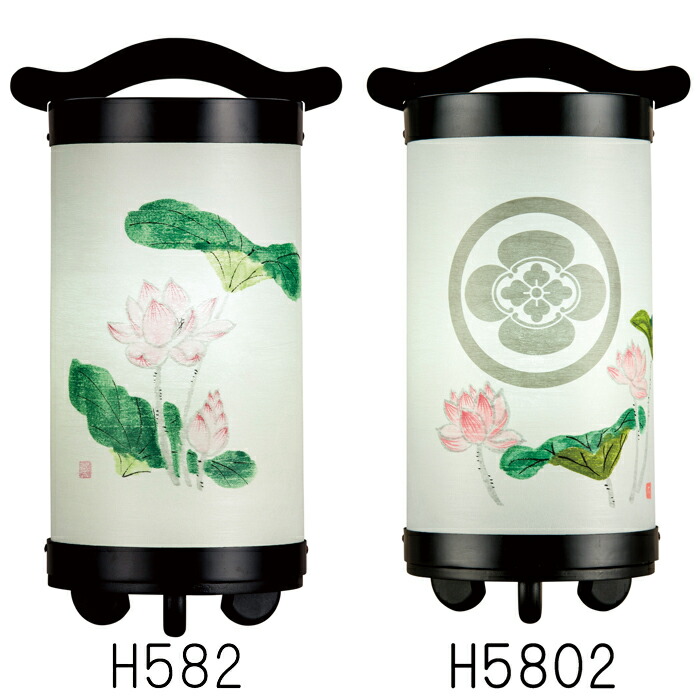 回忌灯 20号 木製【蓮／はす】墨付き絵（H582・H5802）