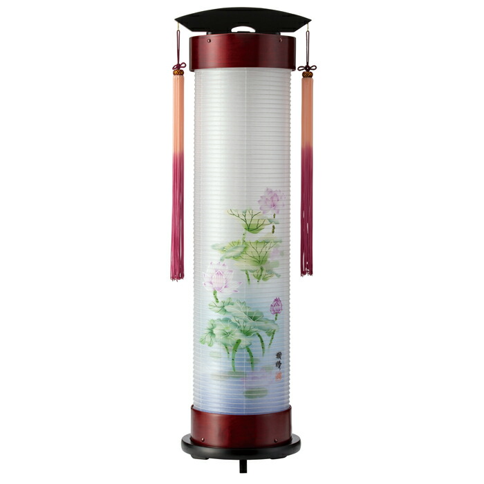 桜 ６号 伸縮提燈＜淡蓮華＞墨付き絵二重張り（一個）飾りつけ手・房付 LED白熱電球(12236Z）