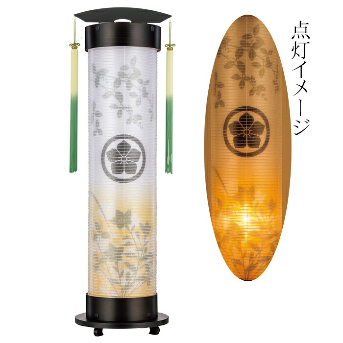 神代杉 ７号 伸縮提燈 ＜京桔梗＞印刷絵二重張（一個）飾りつけ二号さん(17047T)