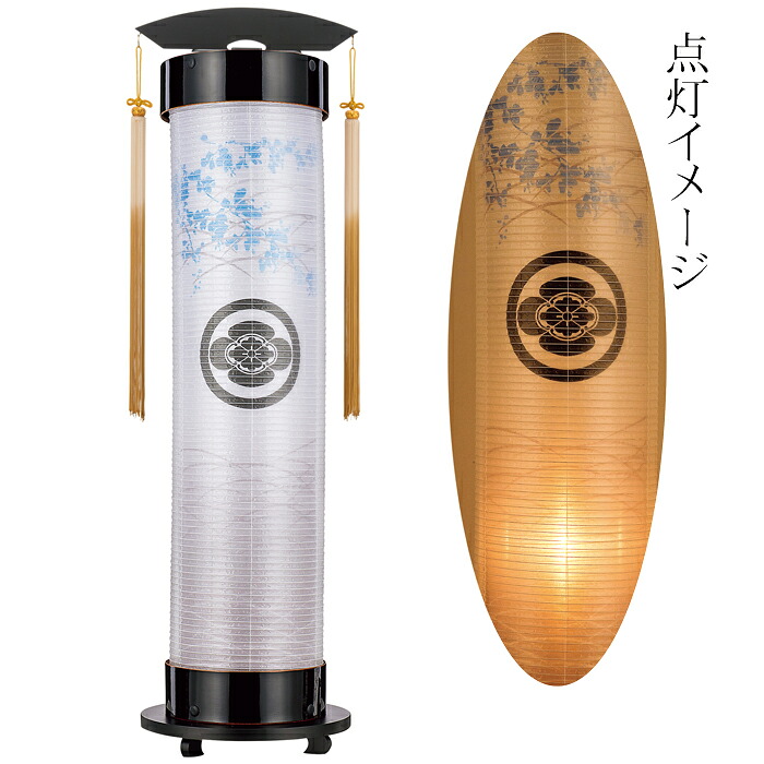 \u003cBR\u003e黒溜塗 ７号 伸縮提燈＜京萩＞印刷絵二重張（一個）飾りつけ二号さん(14047T)