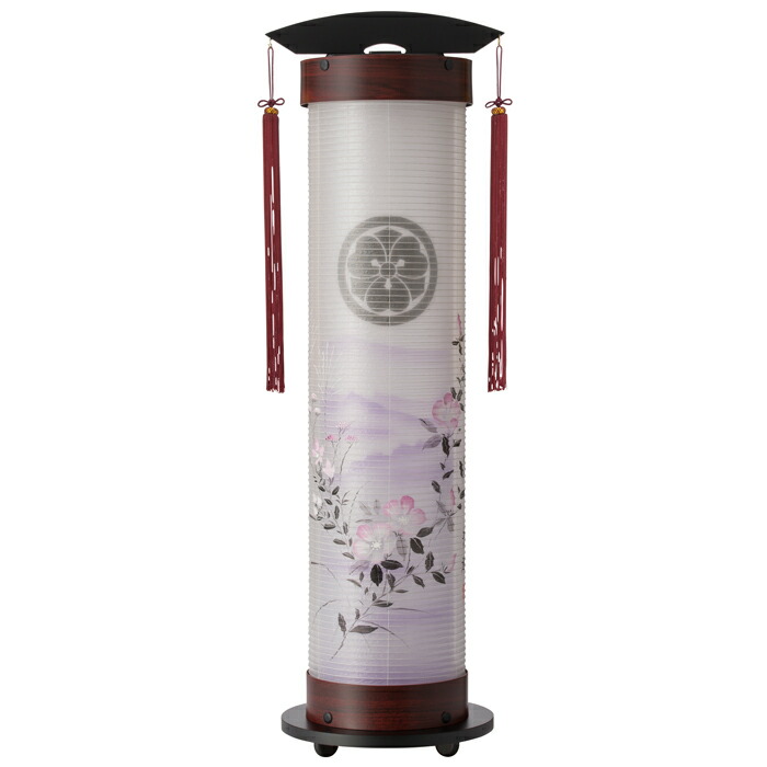 桜調 ７号伸縮提燈＜紫山茶花＞墨付き絵・飾りつけお手掛け 二重張（一個）固体性どんぶり鉢材の口輪となります※木製ではございません