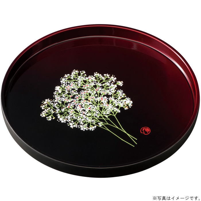 【選べる枚数（1～10枚）】 10.0丸盆（径30cm) 塗り分け玉虫　かすみ草 ユリア樹脂（27-8-6） 【送料込み価格】