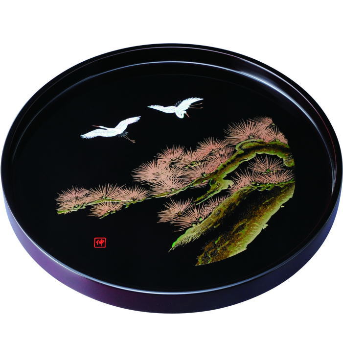 【選べる枚数（1～10枚）】10.0丸盆（径30糎)溜 飛祥木製・MDF（27-5-1）【貨物輸送込み通貨価値】\u003cBR\u003e