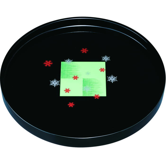 【選べる枚数（1～10枚）】 10.0丸盆（直径30cm) 黒　市松雪化粧　MDF（27-5-5） 【送料込み価格】