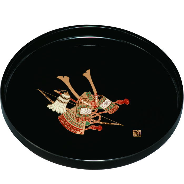 【選べる枚数（1～10枚）】10.0丸盆（径30cm)黒 かぶとユリア樹脂（27-10-6B）【送料込み価格】<br>