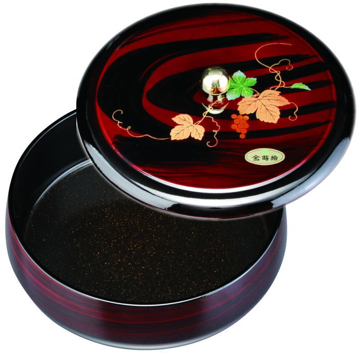 【選べる個数（1～10個）】6.0（φ19糎）御菓子器杢目 ツタ（金蒔絵）木質脂（27-29-8）\u003cBR\u003e【貨物輸送込み通貨価値】\u003cBR\u003e