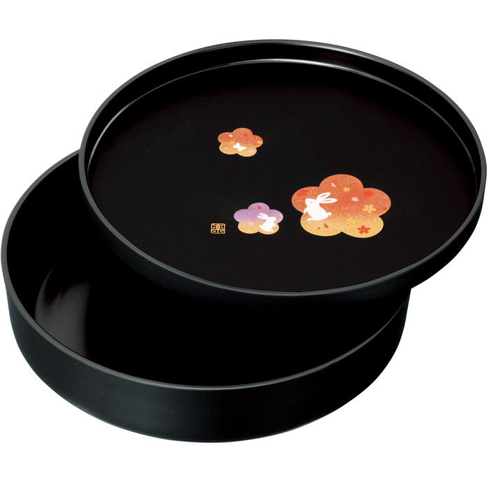 \u003cbR\u003e【選べる箱数（1～10箱）】紀州塗花舞うさぎ 盆付お菓子器（2205029）【貨物輸送込み通貨価値】