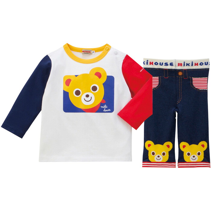 【刺繍名入れ：Tシャツ】ミキハウス 　Tシャツセット　黄（くま）（14-1122-689）【日本製】【送料込み価格】｜ギフトギャラリー石橋 9,317円