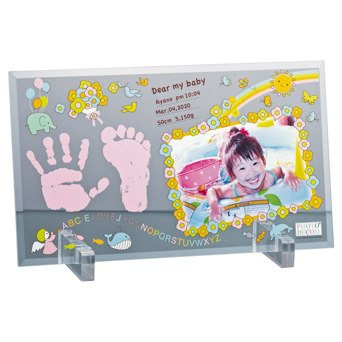 「お仕立てもの券」フォトデコムクリアガラス為替手形・足形（PDM10101）【電子メイル便 貨物輸送込み必要経費】 その他-出産祝い・ギフト