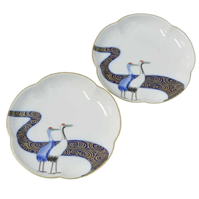 【選べる箱数:1~5箱】香蘭社光琳鶴 組皿(径15.5cm・2枚)(930-2FAJ5)(木箱入)【送料込み価格】|ギフトギャラリー石橋