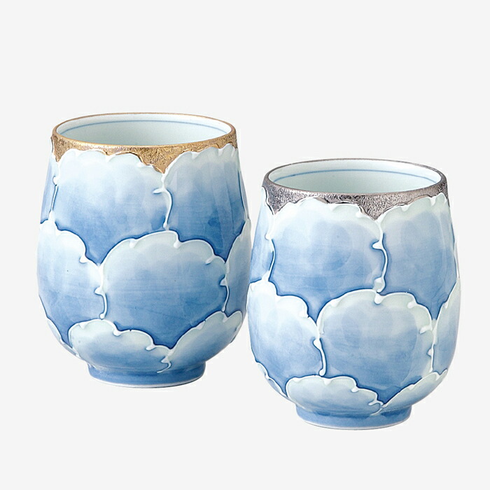 楽天市場】仙茶 湯呑 プラチナ牡丹 組湯呑 S34-10858 有田焼 プラチナ