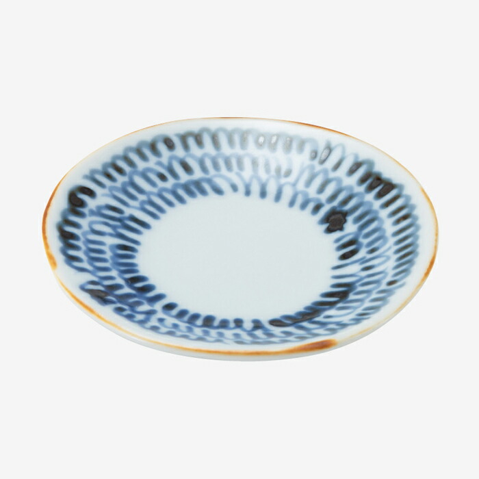 【選べる枚数（1～10枚）】 副千製陶所 染文様　丸豆皿　みじん唐草 (Φ8cm)１枚 (11116) 【送料込み価格】 6,424円