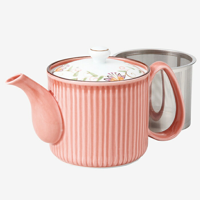 【選べる個数（1～10個）】花蓮 SS軽さポット（赤・大) （475ml）(12738)百貨店・ステンレス鋼茶こし【貨物輸送込み通貨価値】