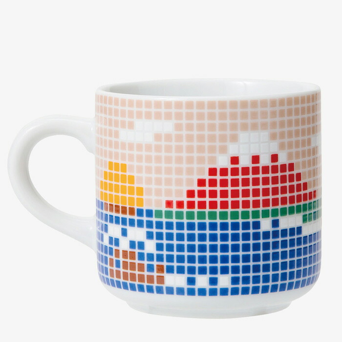 【選べる個数(1~10個)】 フジヤマタイルマグ 小 赤(225ml)(17502) The Porcelains 【送料込み価格】