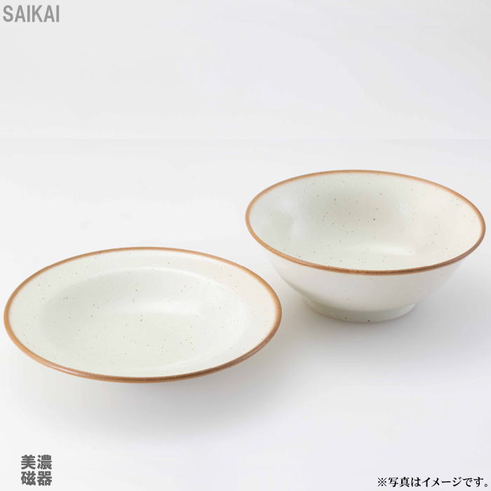 【選べる箱数（1～10箱）】ビスケット 麺どんぶり鉢＆一皿＜白＞（色ダンボール箱入）(20633)【貨物輸送無料】