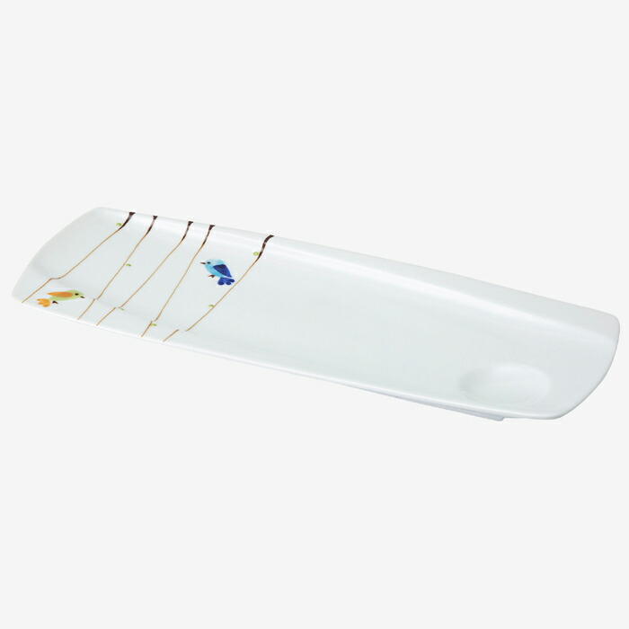 【選べる個数（1～10個）】福峰陶苑ハミング ロングトレー＜青＞（32cm)(24339）【送料込み価格】