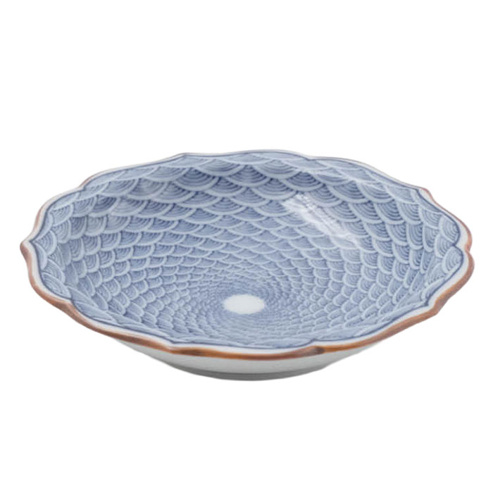 【選べる枚数（1～10枚）】青海波文 桔梗小皿（φ10cm）(24545)窯元の逸品 ≪高山≫【送料込み価格】