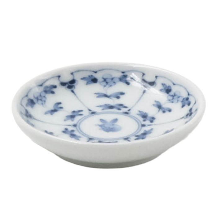 【選べる枚数（1～10枚）】割顕花植物兎文 姫皿（φ6珊）(24570)窯元の珠玉 ≪高山≫【貨物輸送込み通貨価値】