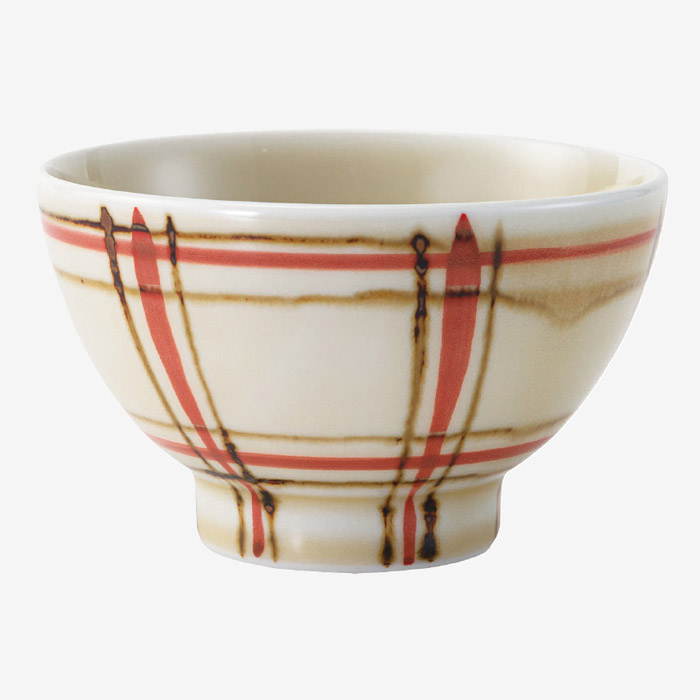 【選べる個数（1～10個）】色格子　茶碗赤（325ml）(24706)【送料込み価格】｜ギフトギャラリー石橋