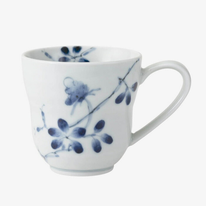 【選べる個数（1～10個）】染付野生の草花 ひさごコップ（青） （175ml）(25433）【貨物輸送込み通貨価値】