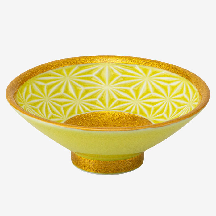 翔芳窯 釉裏金 平盃 鶸（ひわ）（55ml）かざり付ける箱入（25674）【貨物輸送込み必要経費】 ぐい呑み・おちょこ-ワイン・バー・酒用品-酒器