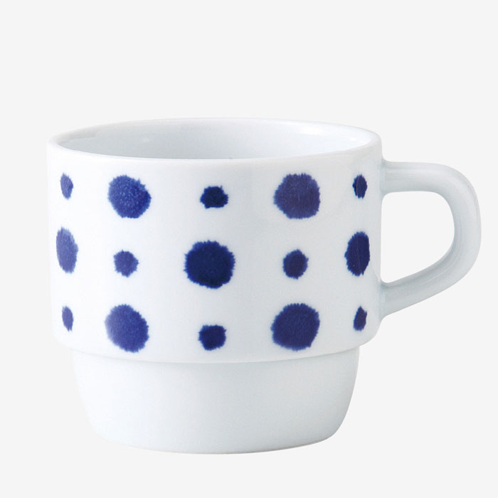 【選べる個数（1～10個）】indigo aidama スタッキングマグ(275ml) 藍染水玉 (32543)クラシノウツワ【貨物輸送込み通貨価値】
