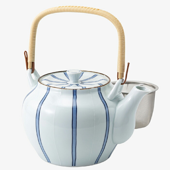 【選べる個数（1～10個）】一珍呉須十草 MS10号土瓶（1775ml）優勝杯網茶こし（37652）【貨物輸送込み通貨価値】
