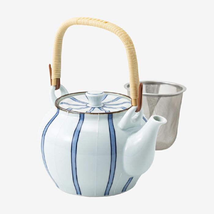 【選べる個数（1～10個）】一珍呉須十草 MS6号土瓶（950ml）優勝杯網茶こし（37654）【貨物輸送込み通貨価値】